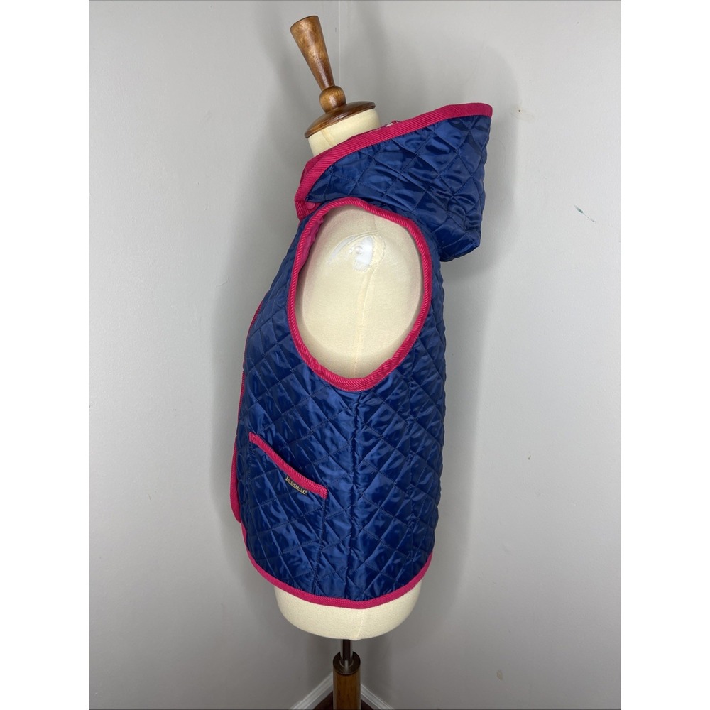 Womens Lavenham Liberty Fabric Blue Quilted Hooded Vest UK‎ 12 US 38 - Picture 2 of 9
